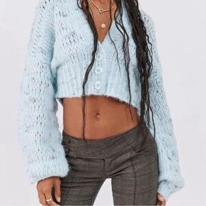Urban Outfitters Knitted Blue Cardigan